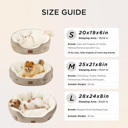 Small Dog Bed for Small Dogs Washable - round Cat Beds for Indoor Cats, round Pet Bed for Puppy and Kitten with Slip-Resistant Bottom, 20 Inches