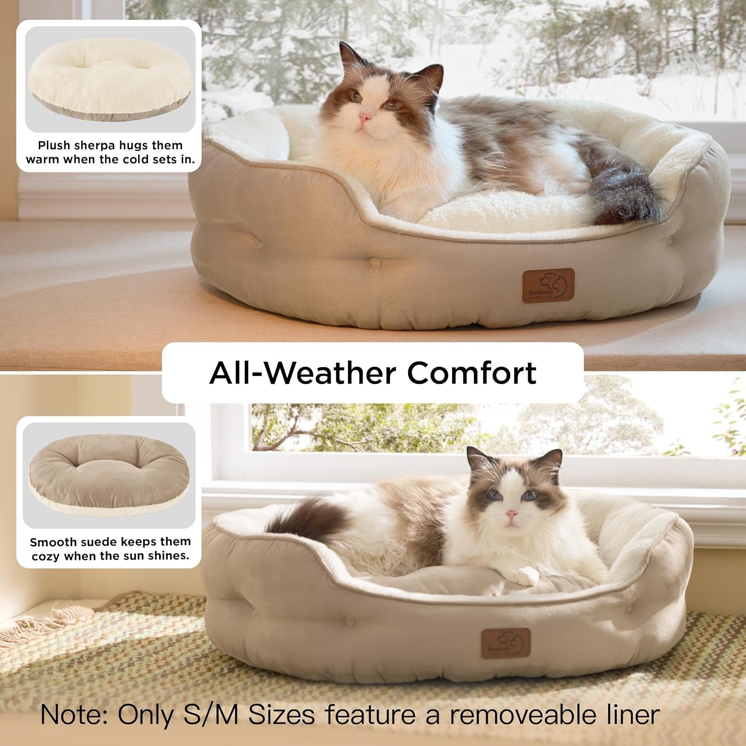 Small Dog Bed for Small Dogs Washable - round Cat Beds for Indoor Cats, round Pet Bed for Puppy and Kitten with Slip-Resistant Bottom, 20 Inches