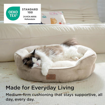 Small Dog Bed for Small Dogs Washable - round Cat Beds for Indoor Cats, round Pet Bed for Puppy and Kitten with Slip-Resistant Bottom, 20 Inches